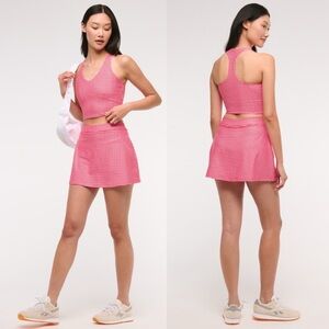 Abercrombie & Fitch YPB sculptLUX Racerback V-Neck Tank & Lined Clean Mini Skirt